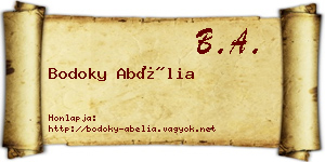 Bodoky Abélia névjegykártya